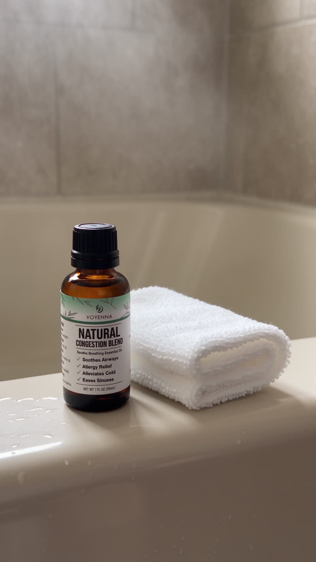 How Do I Use Voyenna’s Natural Congestion Blend in the Shower?